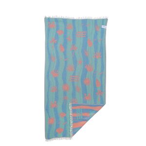 SEASHELLS MUSTARD BLUE EMERALD CORAL